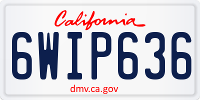 CA license plate 6WIP636