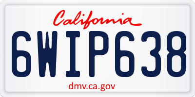 CA license plate 6WIP638