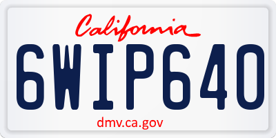 CA license plate 6WIP640