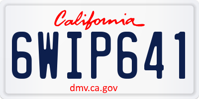 CA license plate 6WIP641