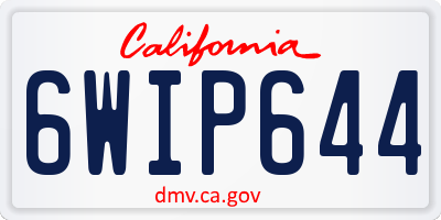 CA license plate 6WIP644