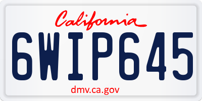 CA license plate 6WIP645