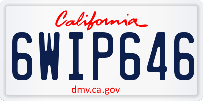 CA license plate 6WIP646