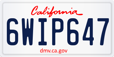 CA license plate 6WIP647