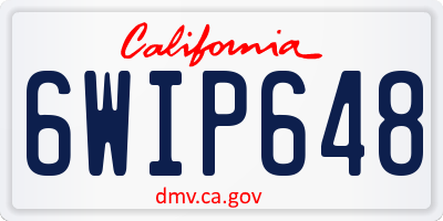 CA license plate 6WIP648