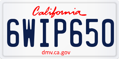 CA license plate 6WIP650