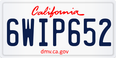 CA license plate 6WIP652
