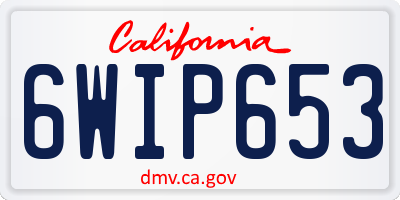 CA license plate 6WIP653