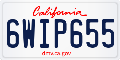 CA license plate 6WIP655