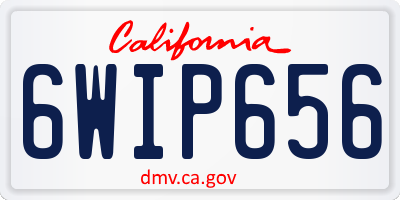 CA license plate 6WIP656