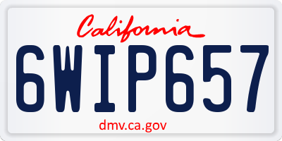CA license plate 6WIP657