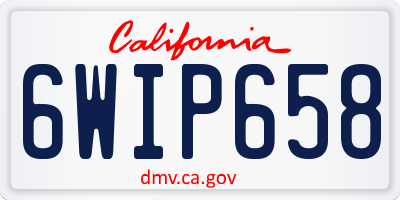 CA license plate 6WIP658