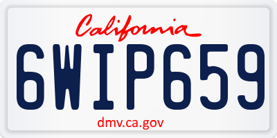 CA license plate 6WIP659