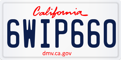 CA license plate 6WIP660