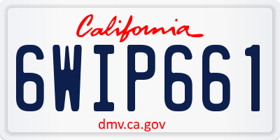 CA license plate 6WIP661