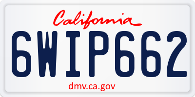 CA license plate 6WIP662
