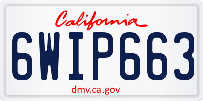 CA license plate 6WIP663