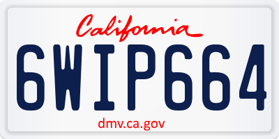 CA license plate 6WIP664