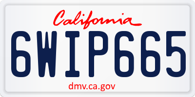 CA license plate 6WIP665