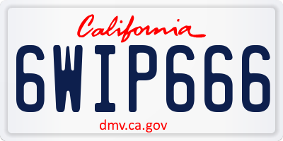 CA license plate 6WIP666