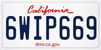 CA license plate 6WIP669