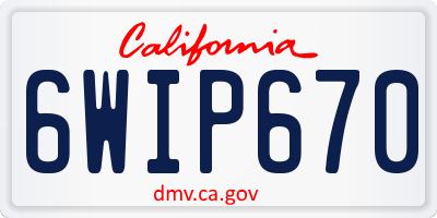 CA license plate 6WIP670