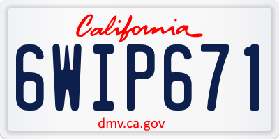 CA license plate 6WIP671