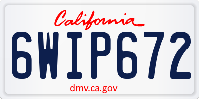 CA license plate 6WIP672