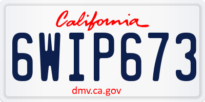 CA license plate 6WIP673
