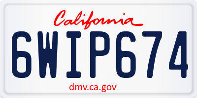 CA license plate 6WIP674