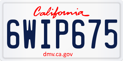 CA license plate 6WIP675