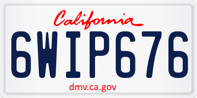 CA license plate 6WIP676
