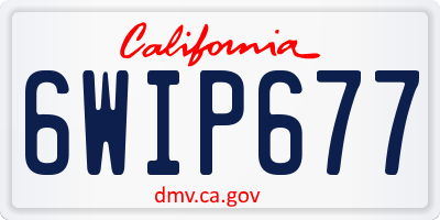 CA license plate 6WIP677