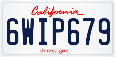CA license plate 6WIP679