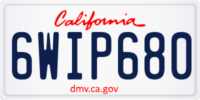 CA license plate 6WIP680