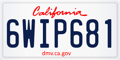 CA license plate 6WIP681