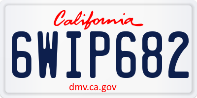 CA license plate 6WIP682