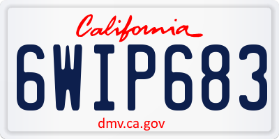 CA license plate 6WIP683