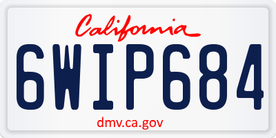 CA license plate 6WIP684