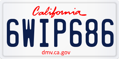 CA license plate 6WIP686
