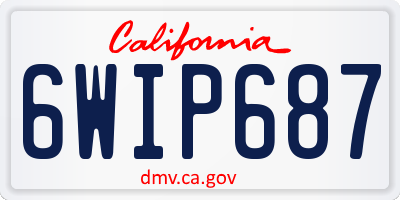 CA license plate 6WIP687