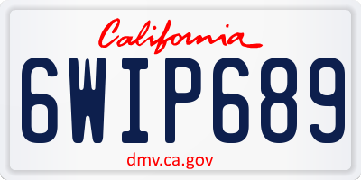 CA license plate 6WIP689