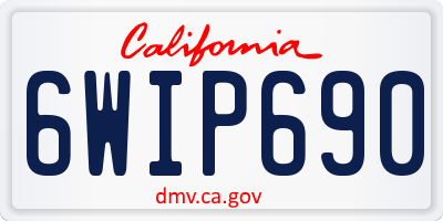 CA license plate 6WIP690