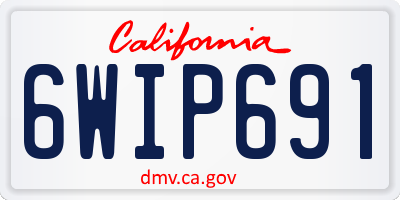 CA license plate 6WIP691