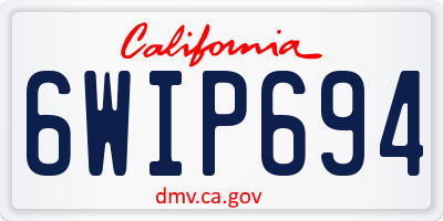 CA license plate 6WIP694