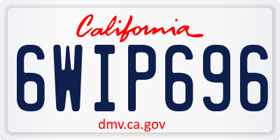 CA license plate 6WIP696