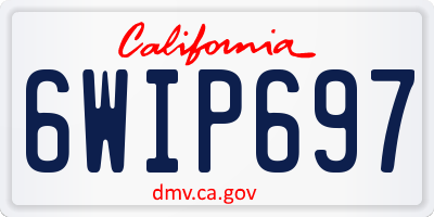 CA license plate 6WIP697