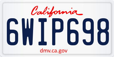 CA license plate 6WIP698