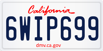 CA license plate 6WIP699