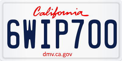 CA license plate 6WIP700